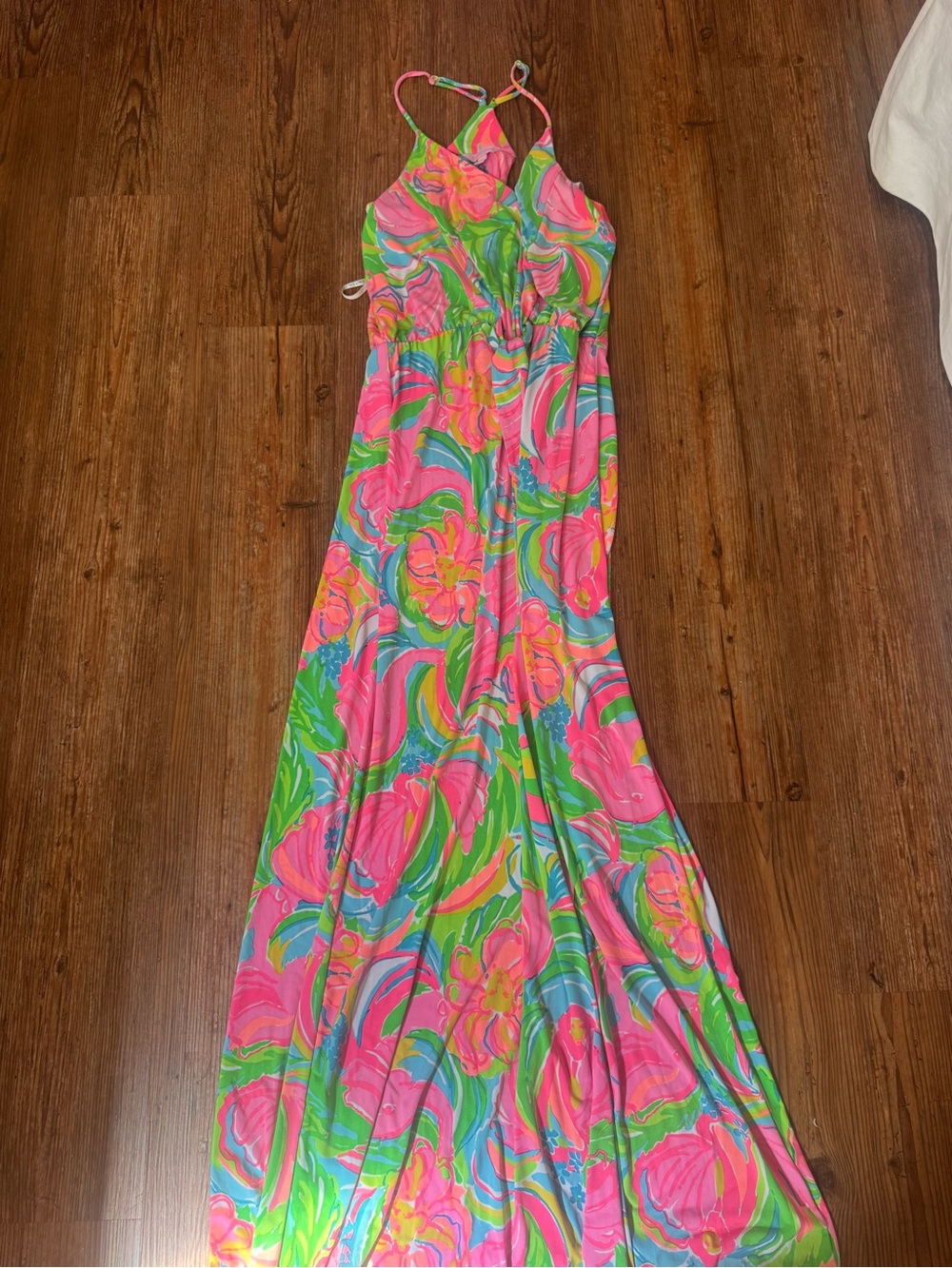 Lilly Pulitzer So A-peeling Maxi Dress pink green Size Large